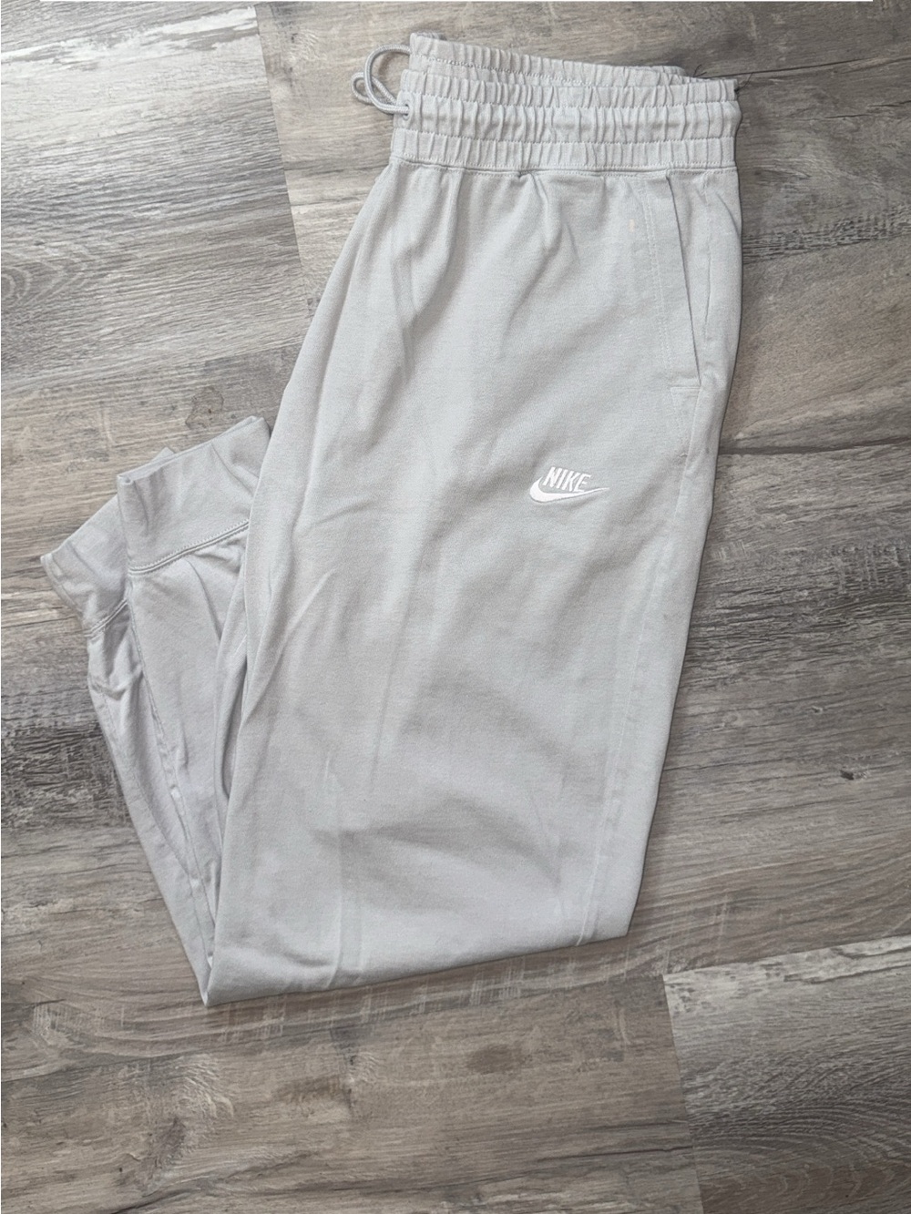 Nike Light Gray Joggers with White Swoosh